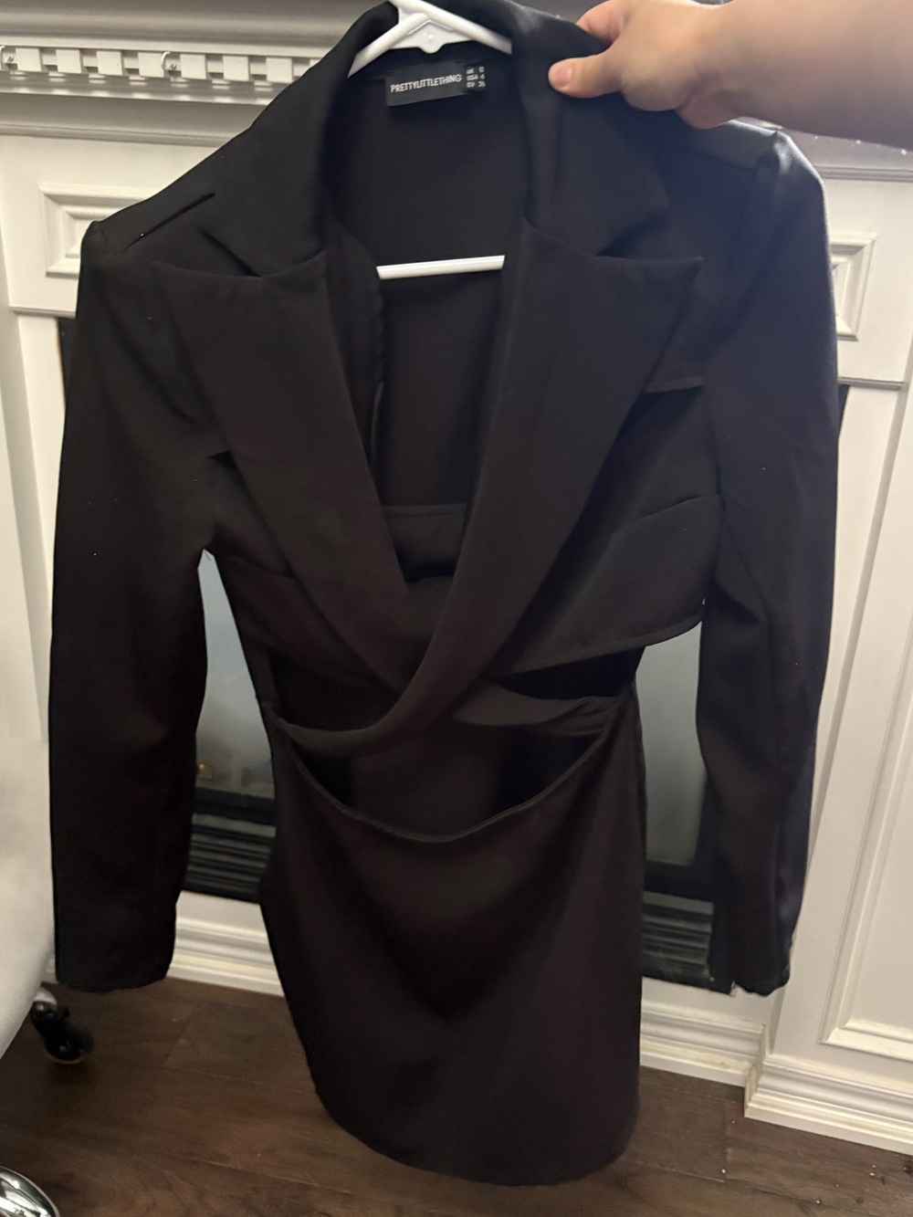PrettyLittleThing Black Cutout Blazer Mini Dress